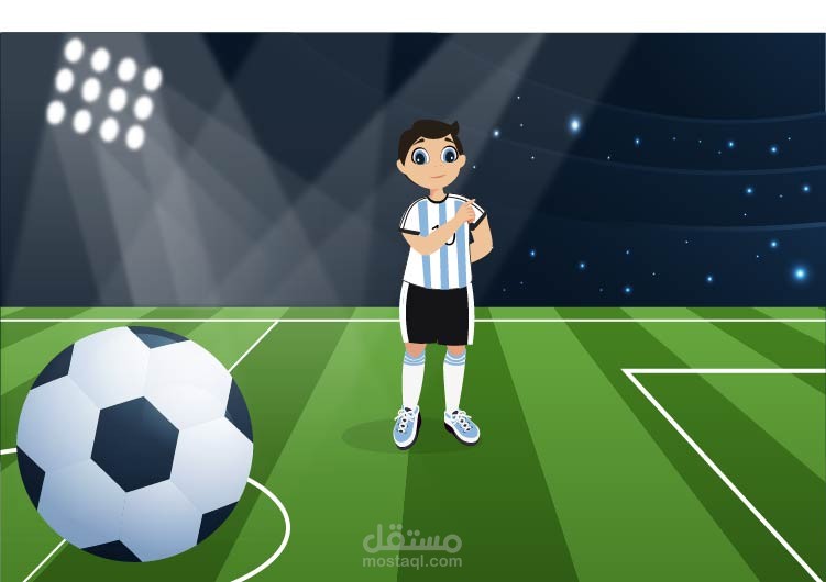 رسم شخصية لاعب بمنتخب الارجنتين