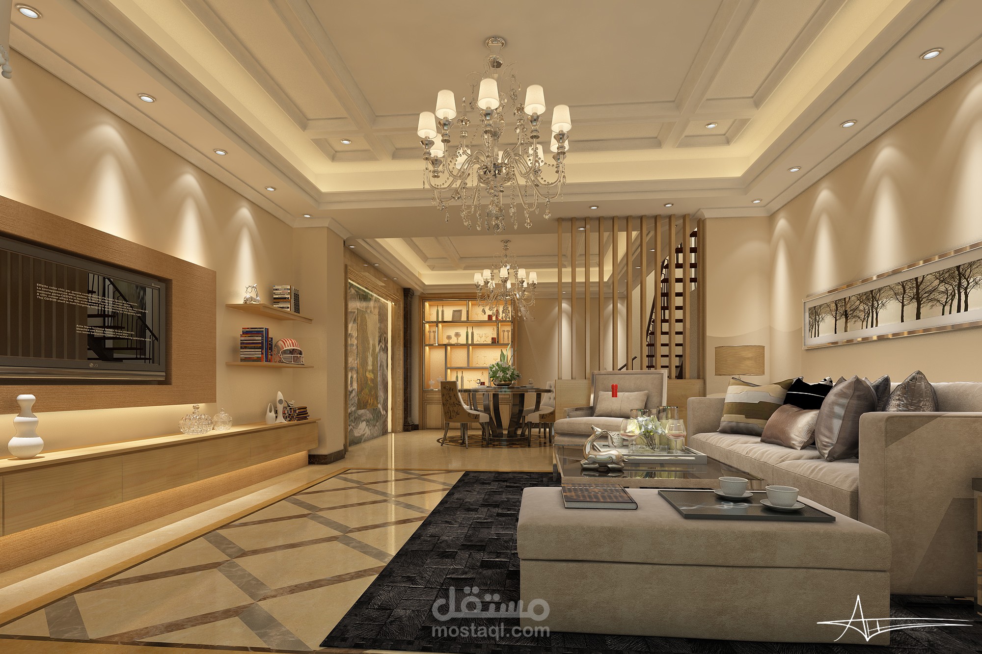 تصميم داخلي لفيلا سكنية فاخرة - الغردقة (Modern Classic)