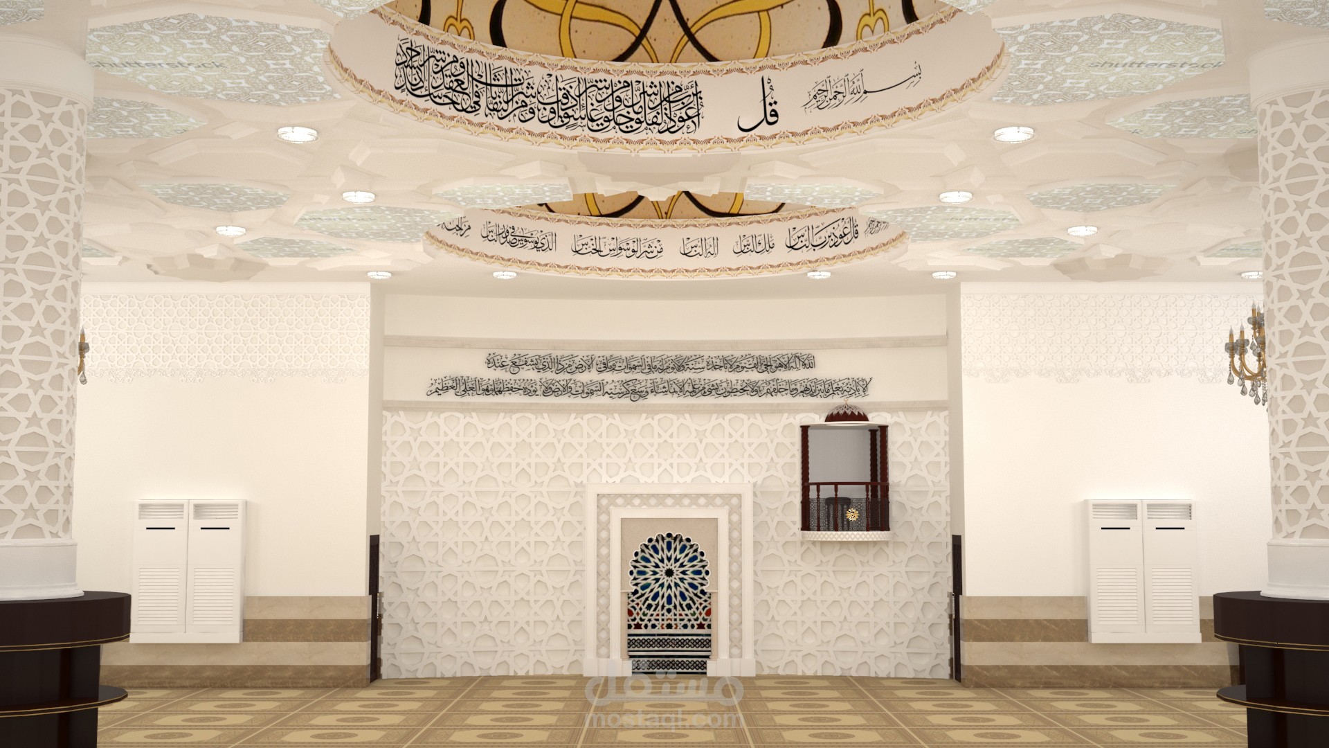 تصميم 3D  ثلاثي أبعاد لمسجد في الرياض