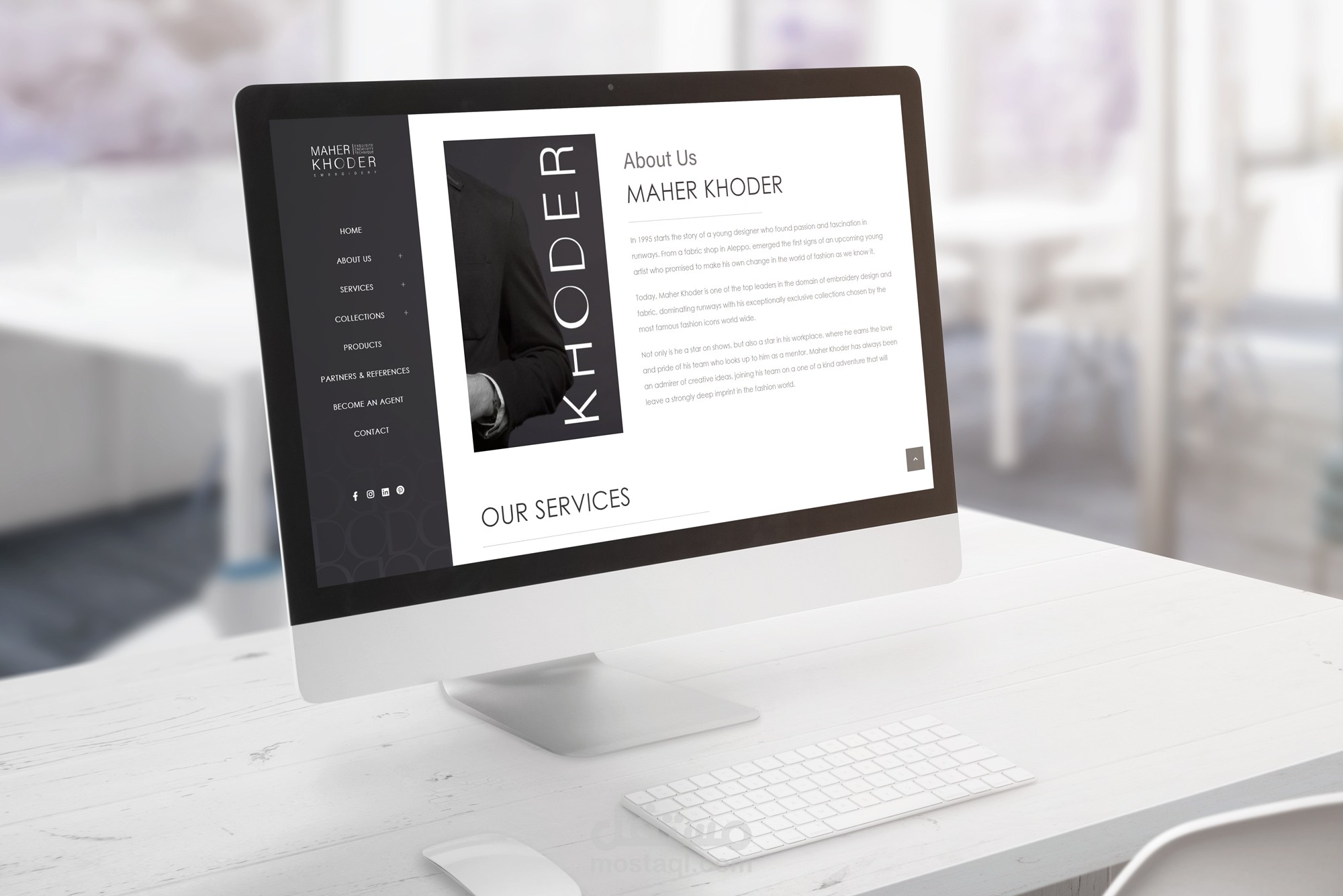 موقع تعريفي لشركة تصميم أزياء