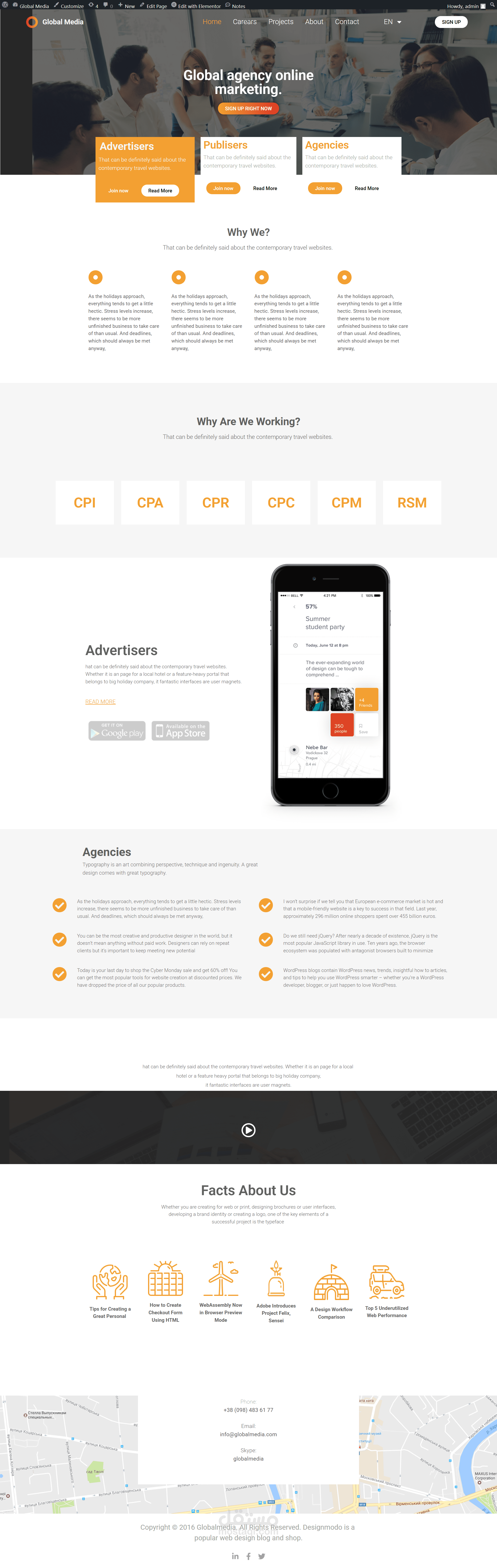 (WordPress Website )Global Media Website