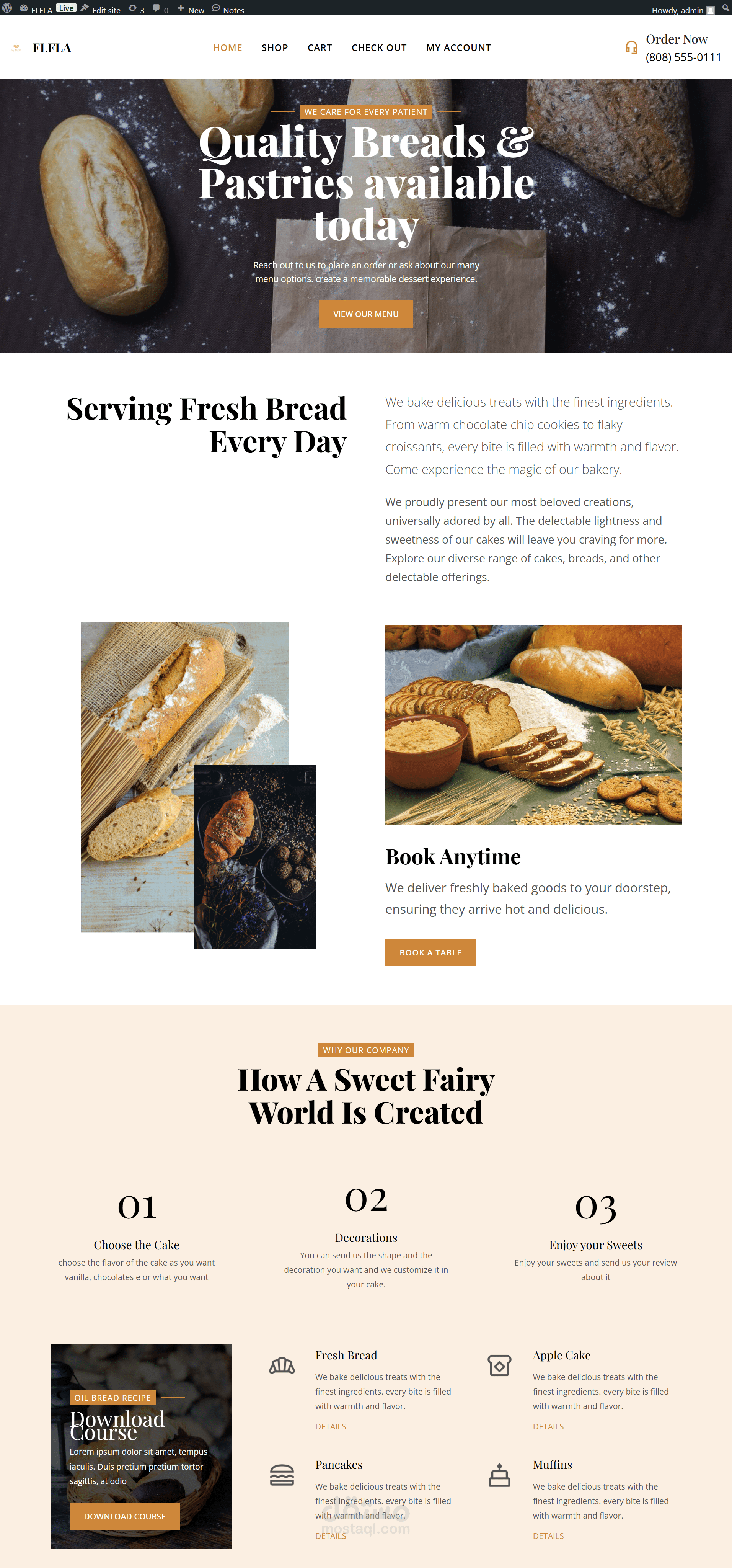 WordPress Bakery & Café E-commerce Website