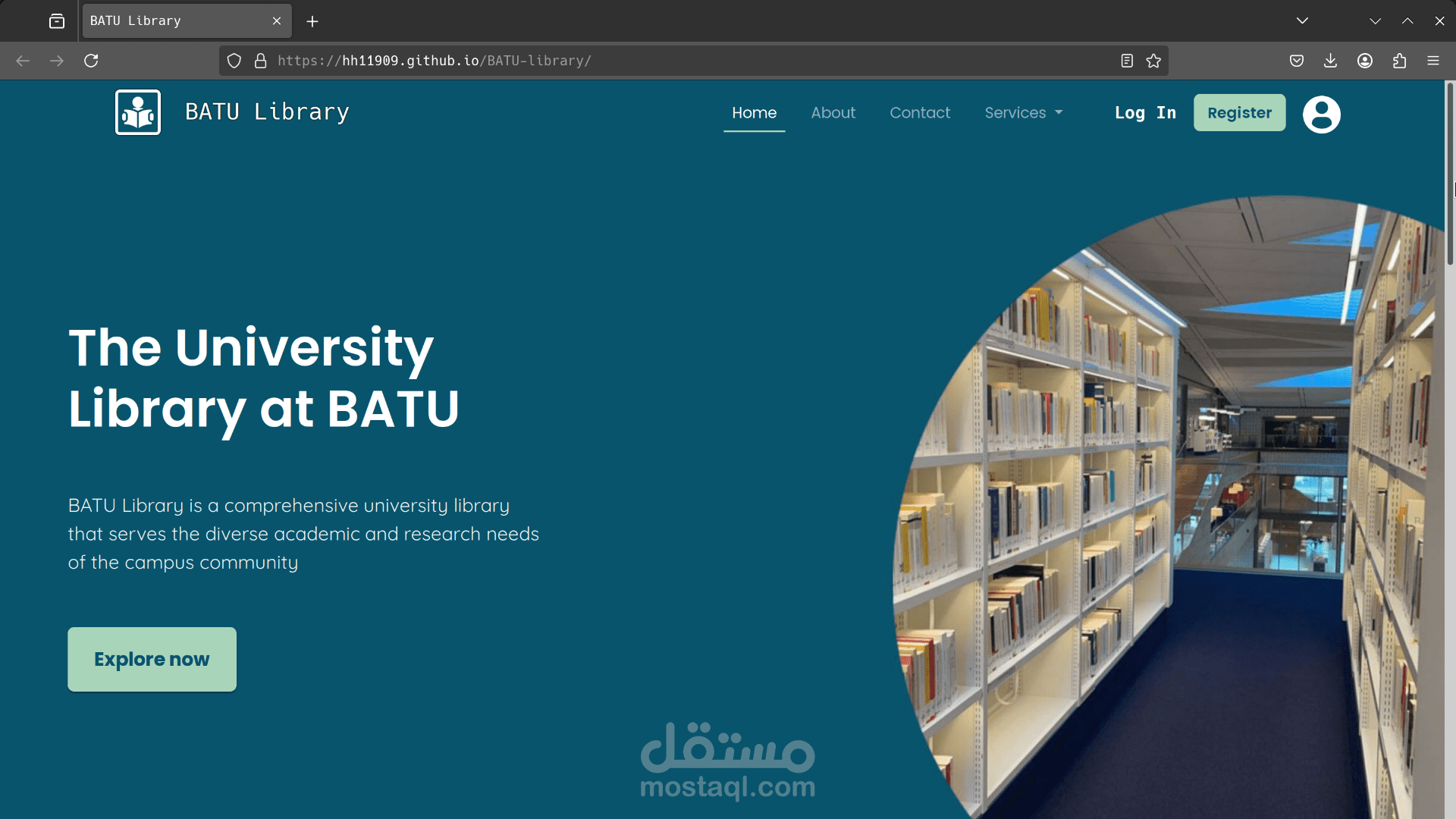 موقع مكتبة إلكترونية لعرض الكتب