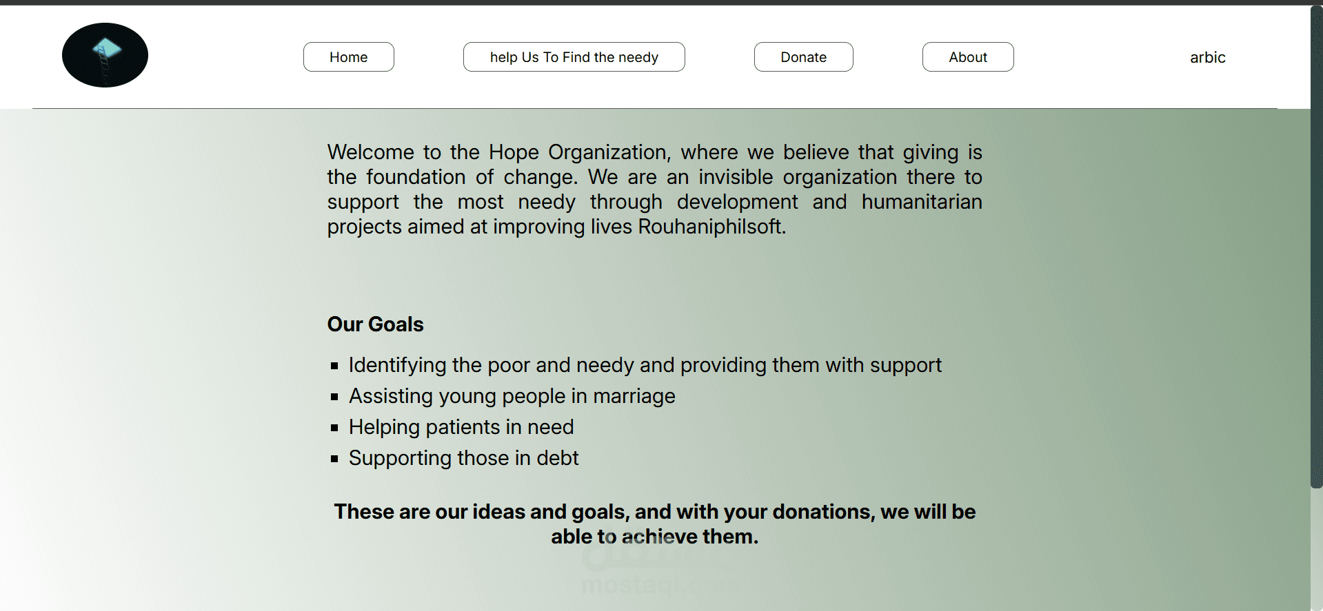 موقع جمعية خيرية عربي و انجليزي