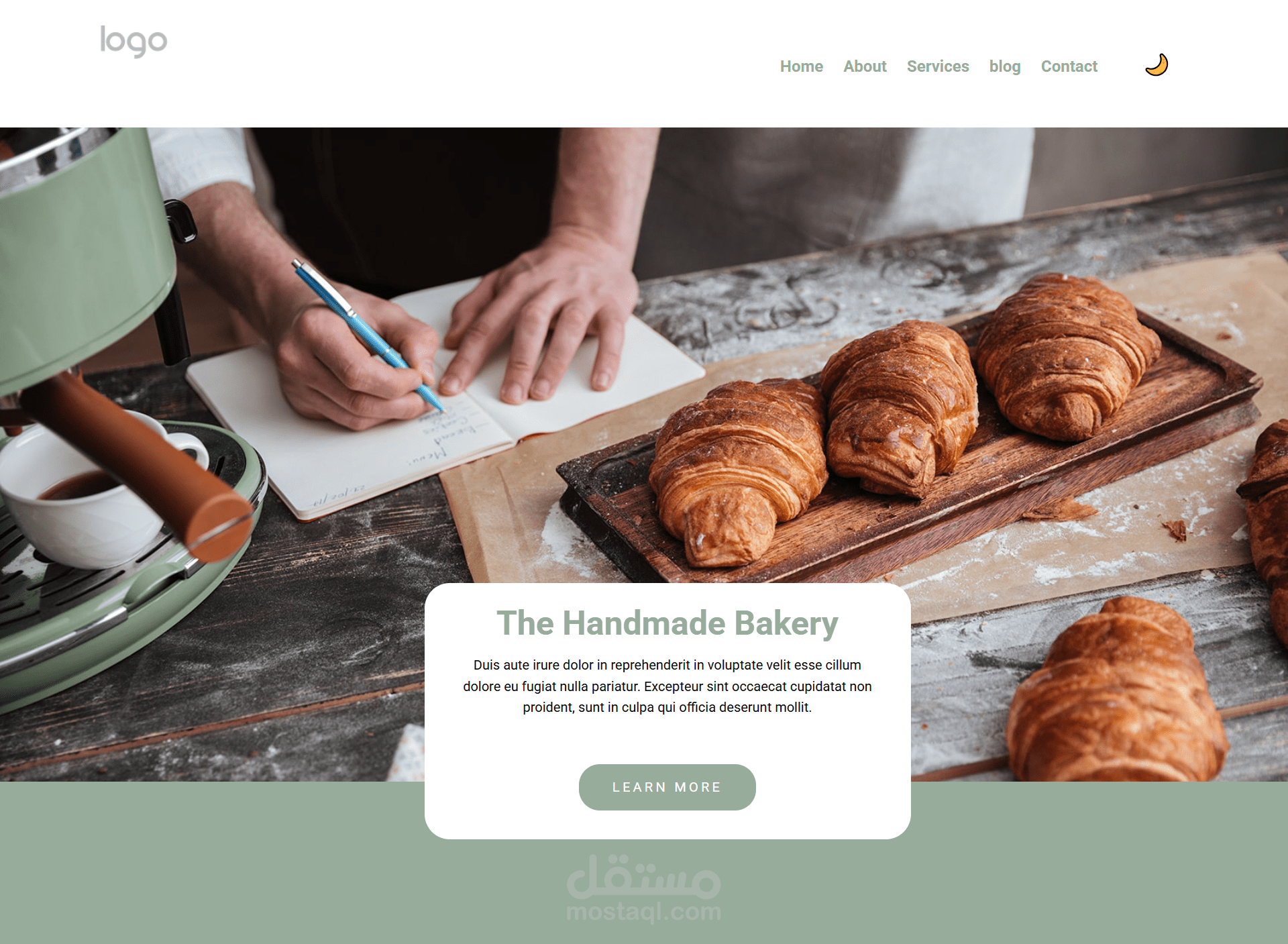موقع ويب خاص بمخبز حرفي