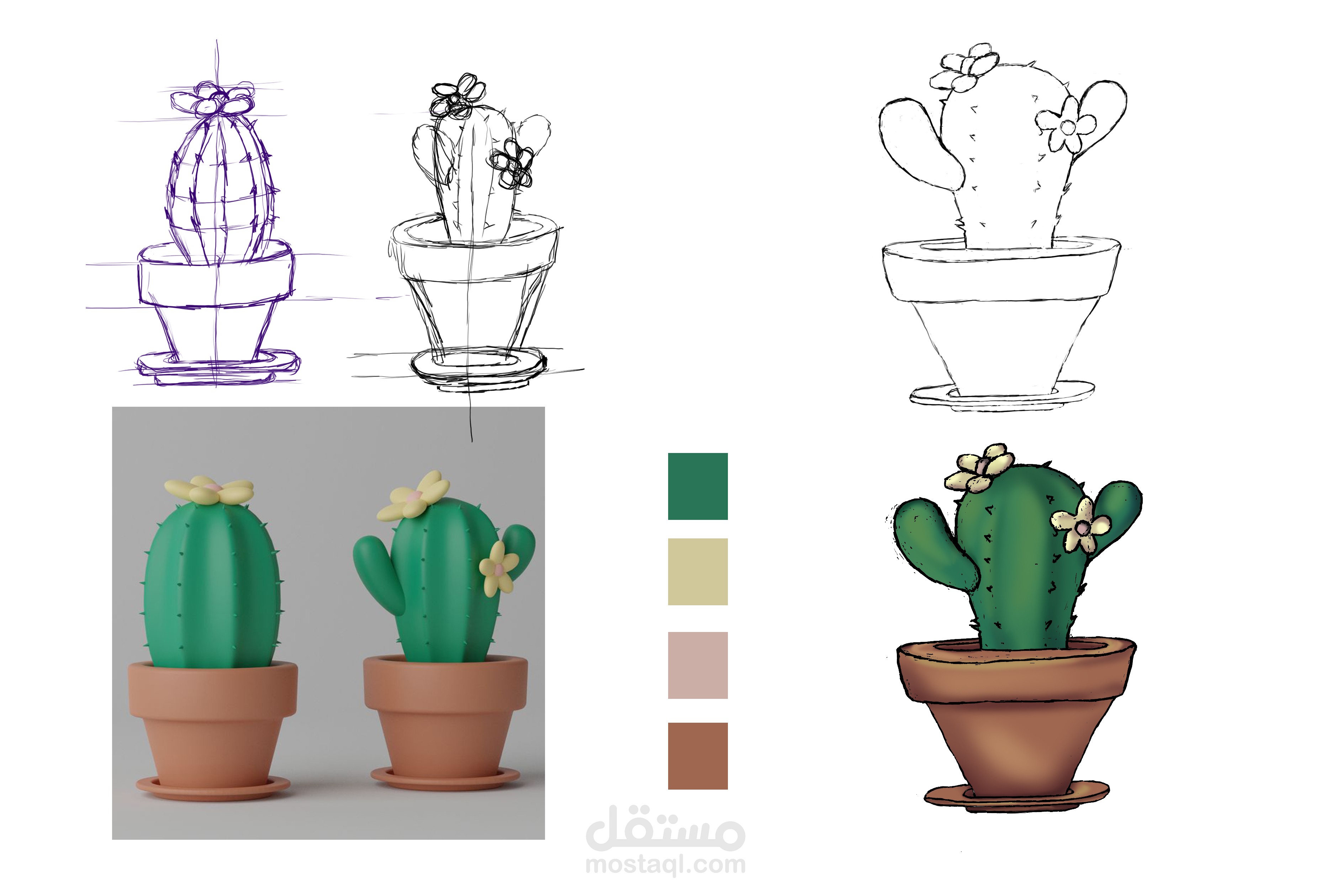 cactus digital painting