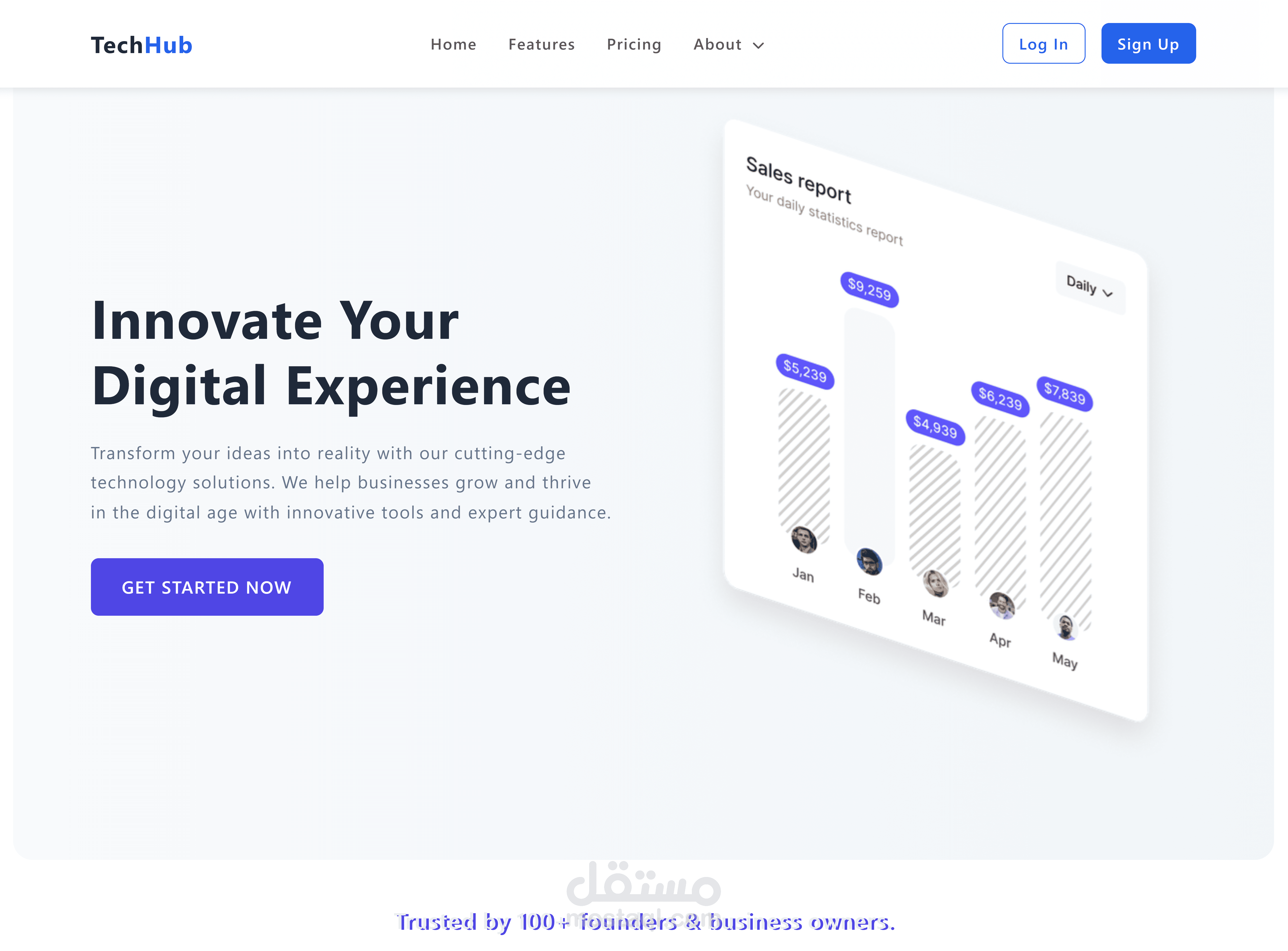 صفحة هبوط  لمنتج SaaS