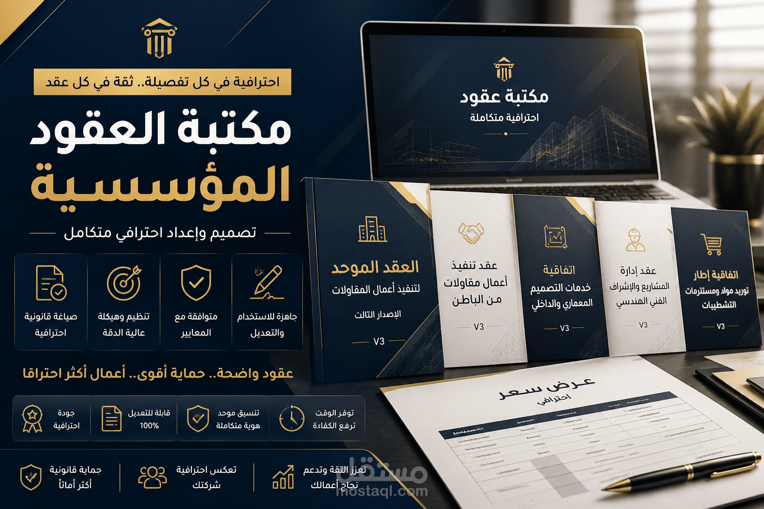 تصميم وتطوير مكتبة العقود المؤسسية | Corporate Contract Library Design & Development