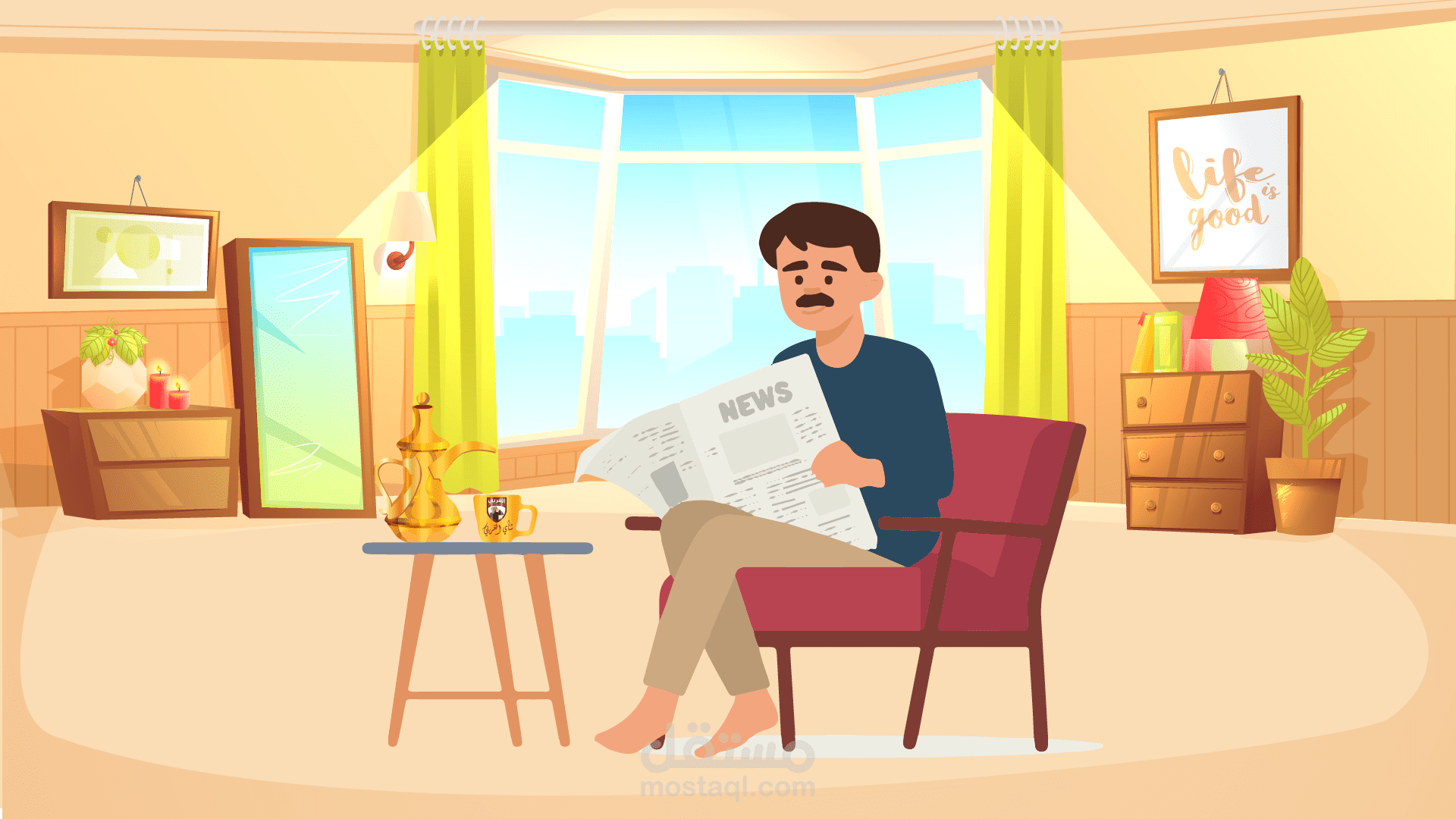 اعلان موشن جرافيك لمؤسسة شاي الغربي