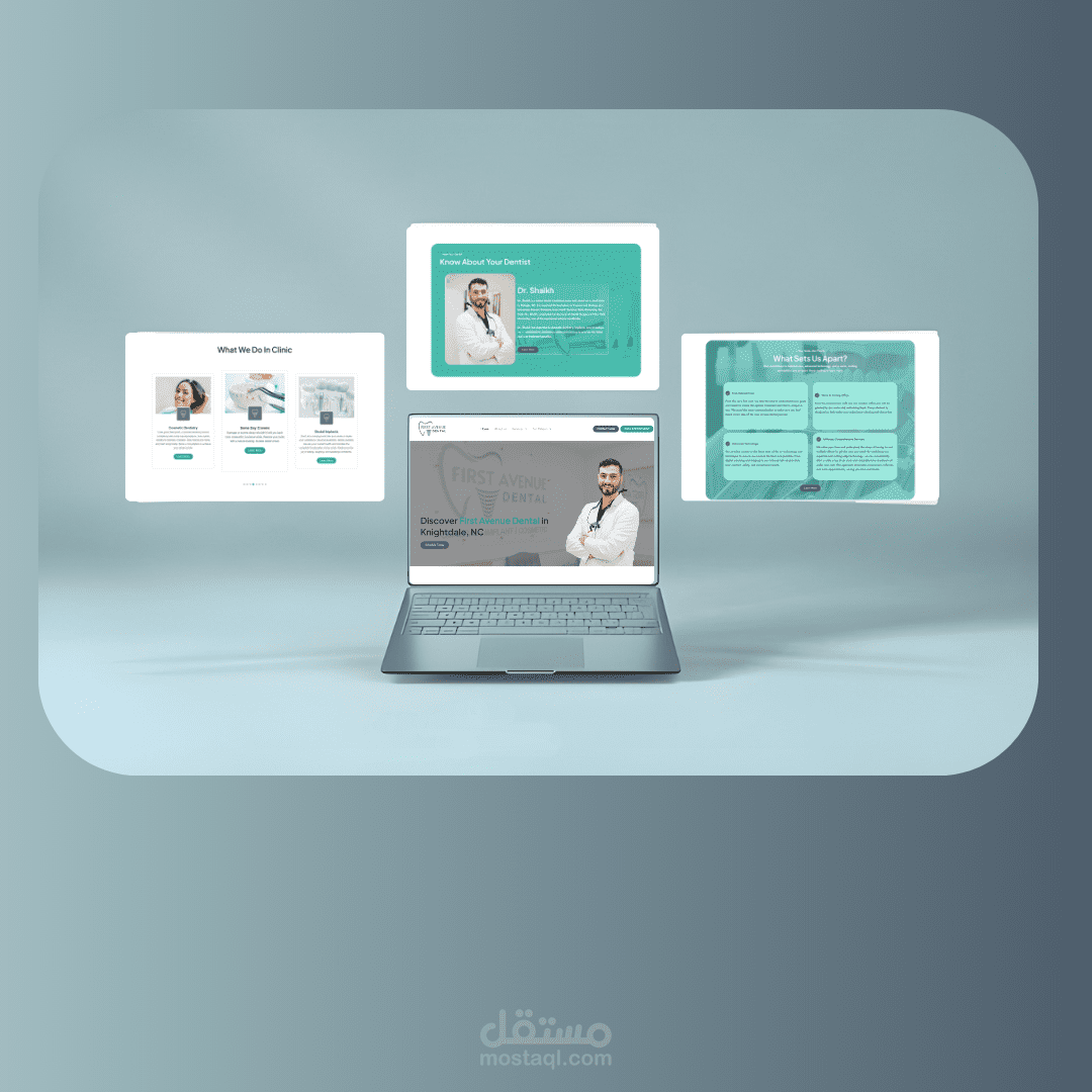 تطوير موقع عيادة طبيب اسنان على ووردبريس | تصميم مخصص + تحسين الأداء