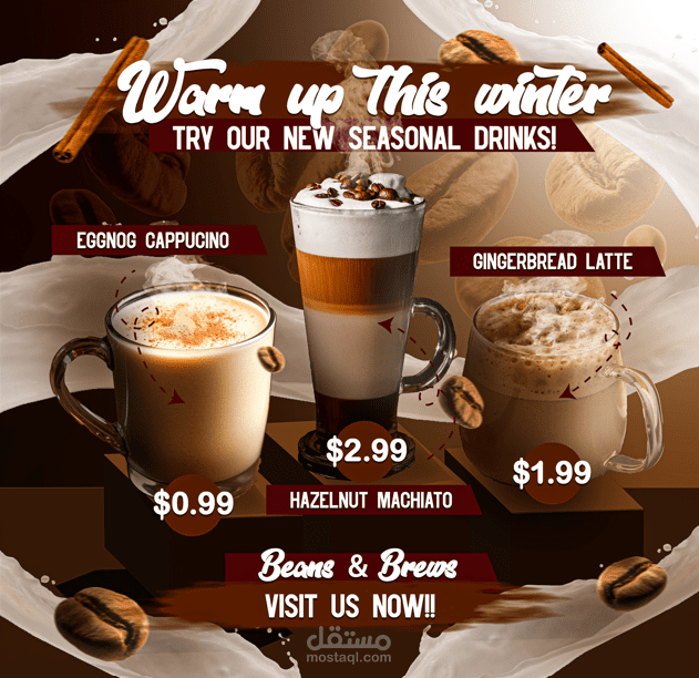 Social Media Post for a Hypothetical Coffee Shop Brews and Beans