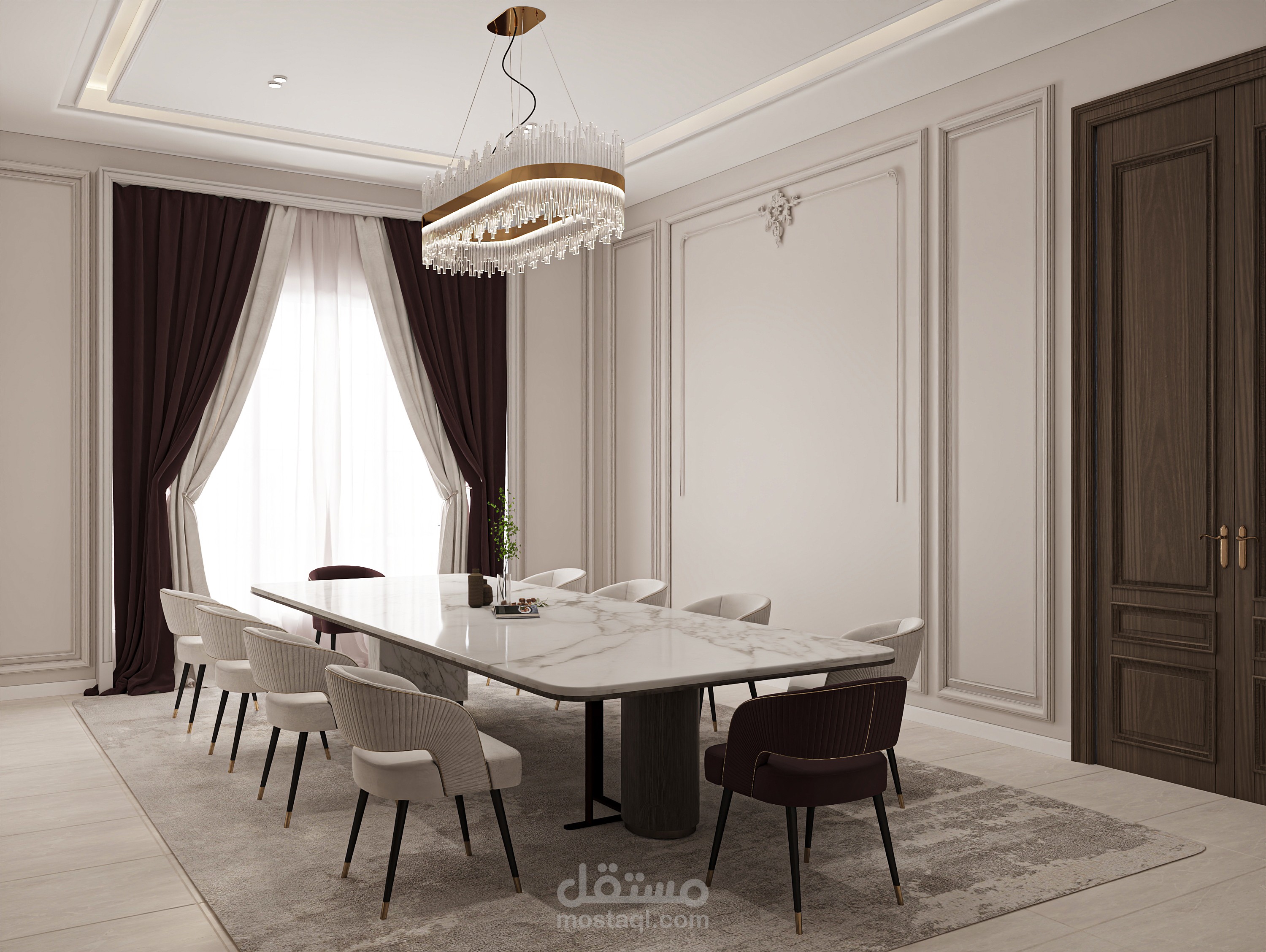 تصميم غرفة طعام نيوكلاسيك