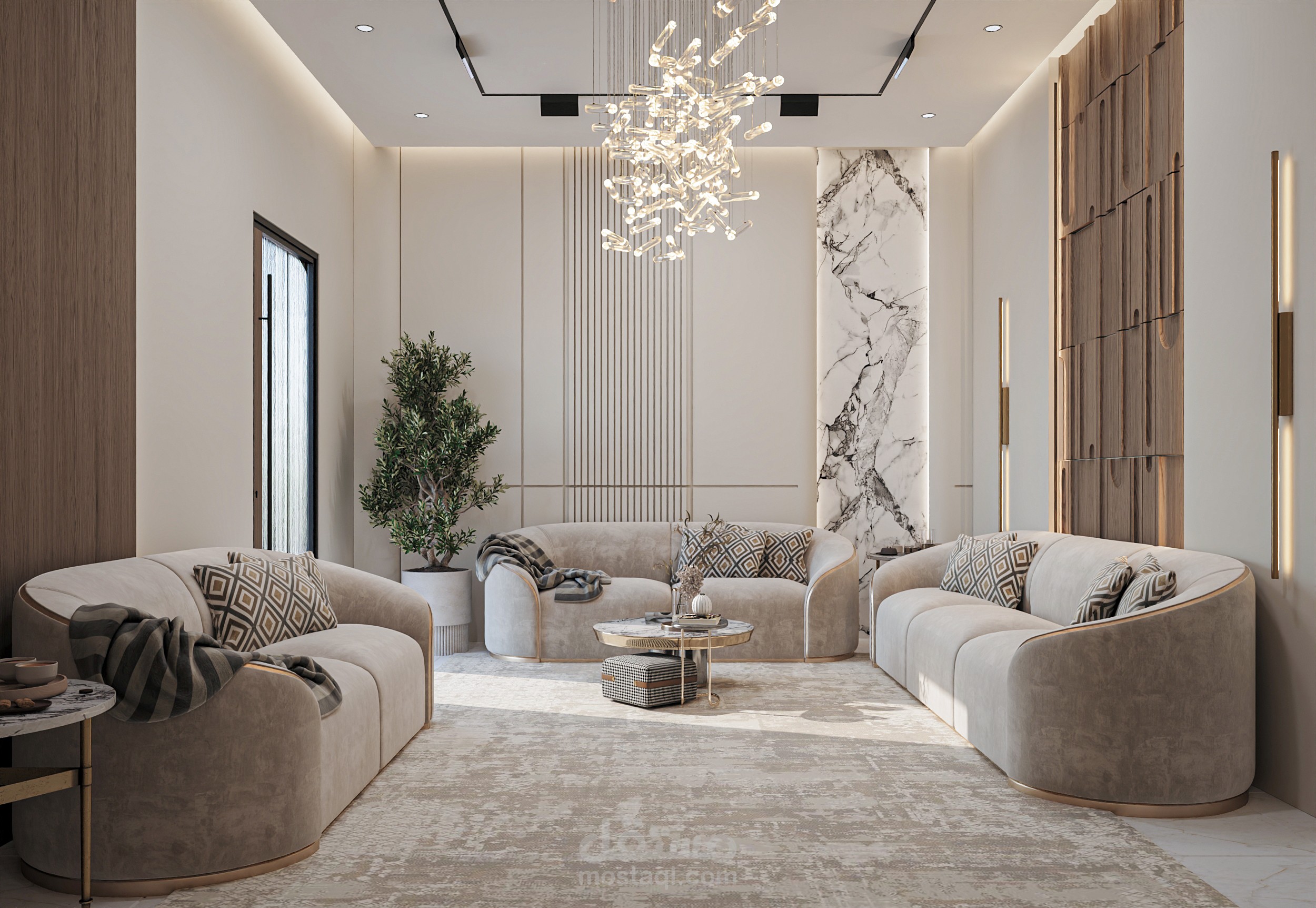 تصميم مودرن لغرفة استقبال للضيوف