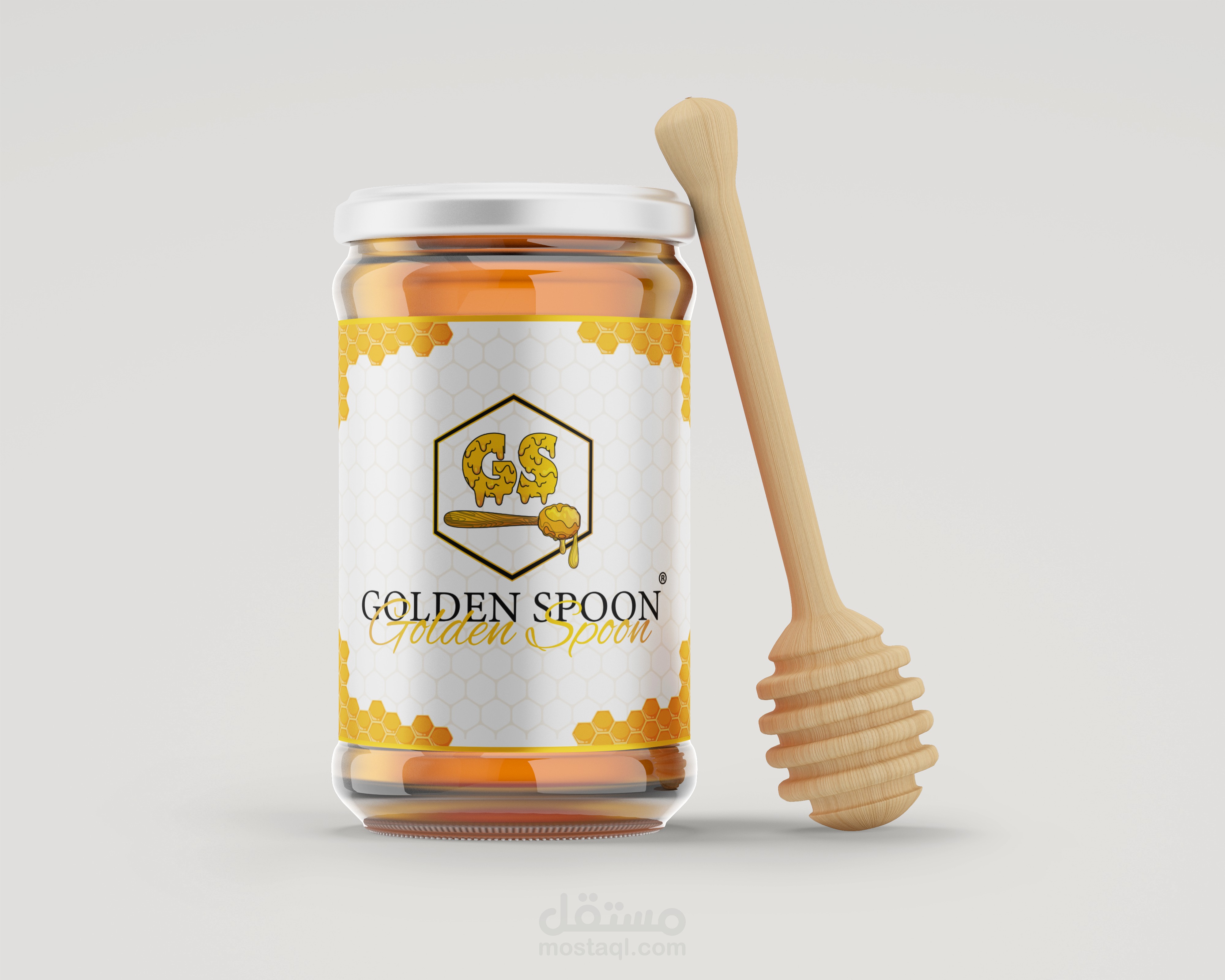 تصميم شعار لشركة Golden Spoon للعسل العضوي
