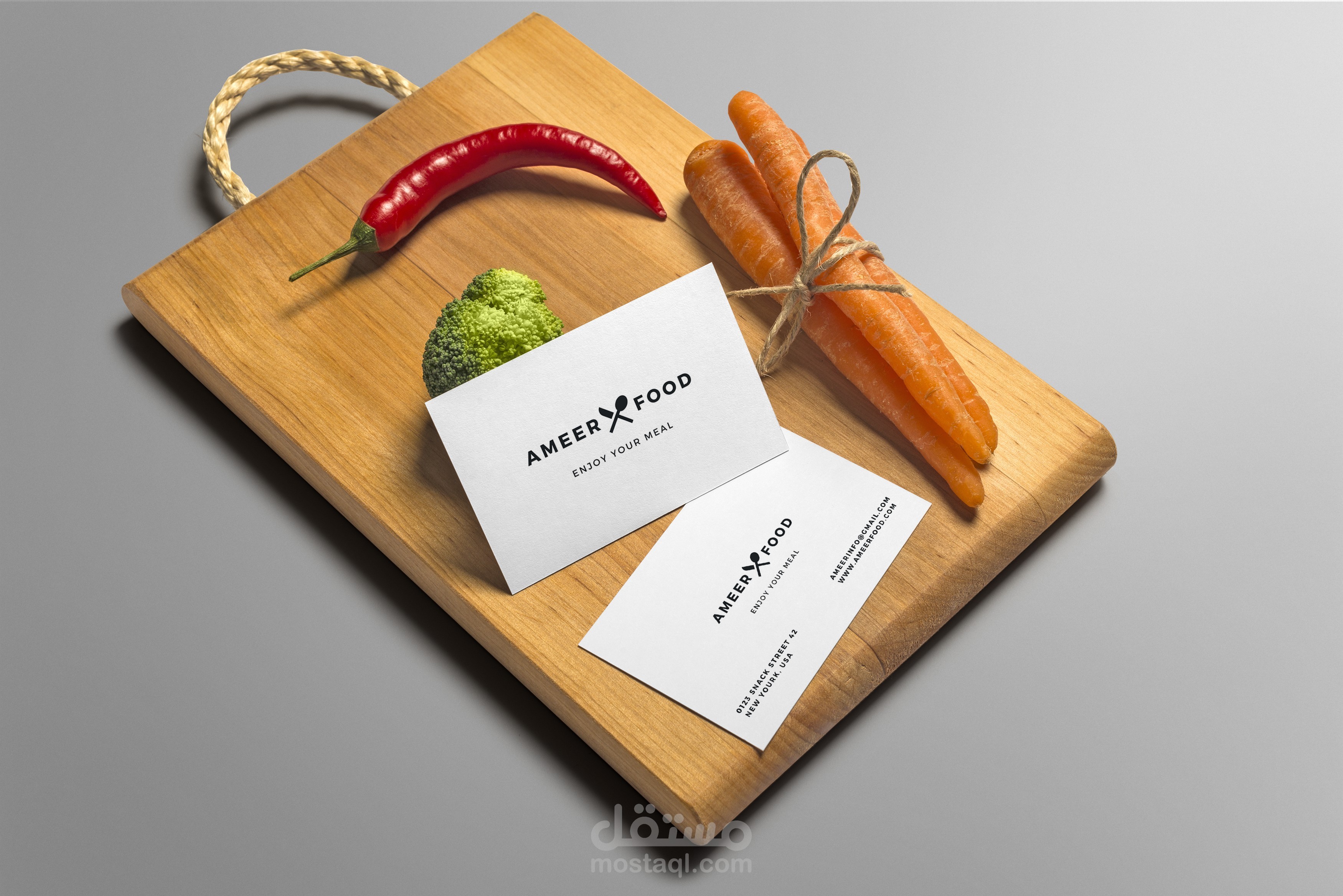 بزنس كارد ومنيو مطعم ameer food