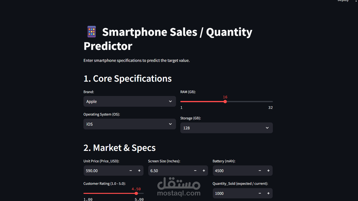 تنبؤ مبيعات الهواتف الذكية باستخدام التعلم العميق