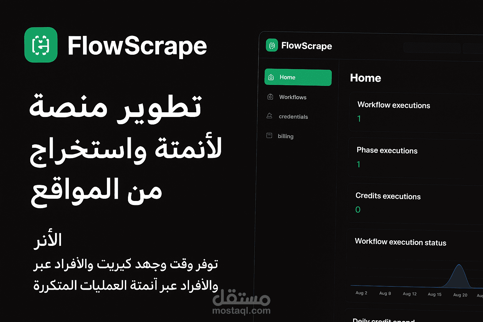 تطوير منصة FlowScrape لأتمتة واستخراج البيانات من المواقع