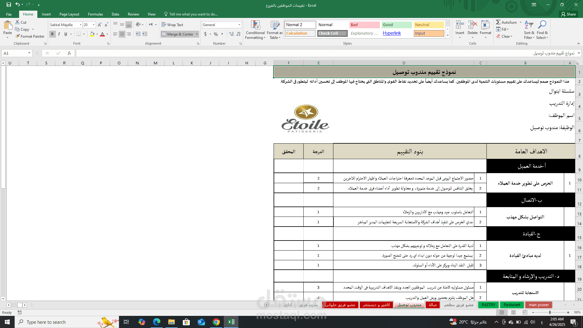 تقييمات الموظفين وتحليل اداء