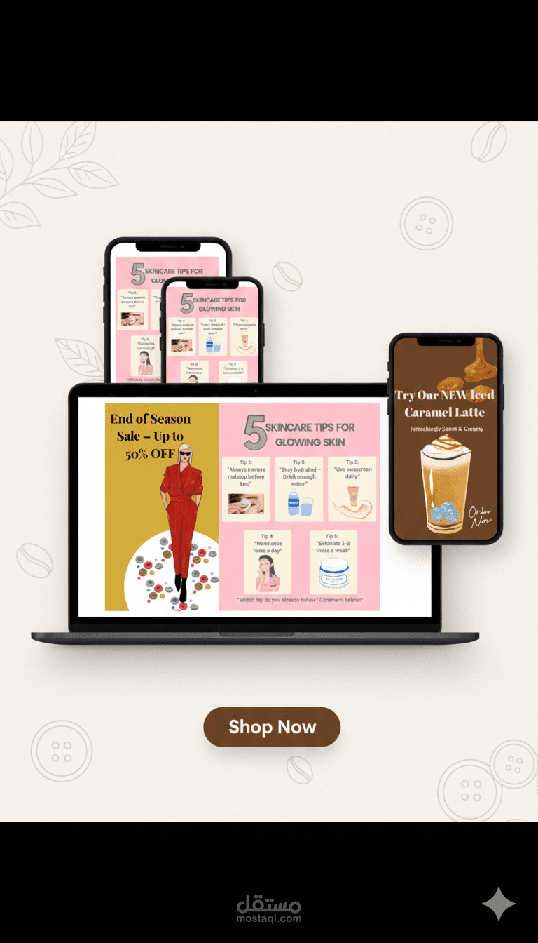 تصميمات سوشيال ميديا عصرية وجذابة