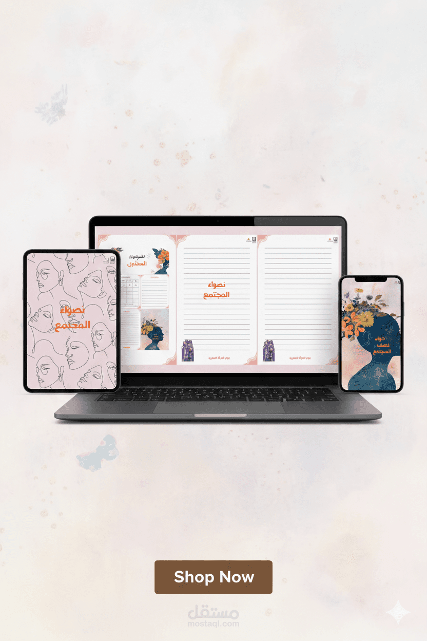 تصميم غلاف نوت بوك وصفحات داخلية عملية وأنيقة