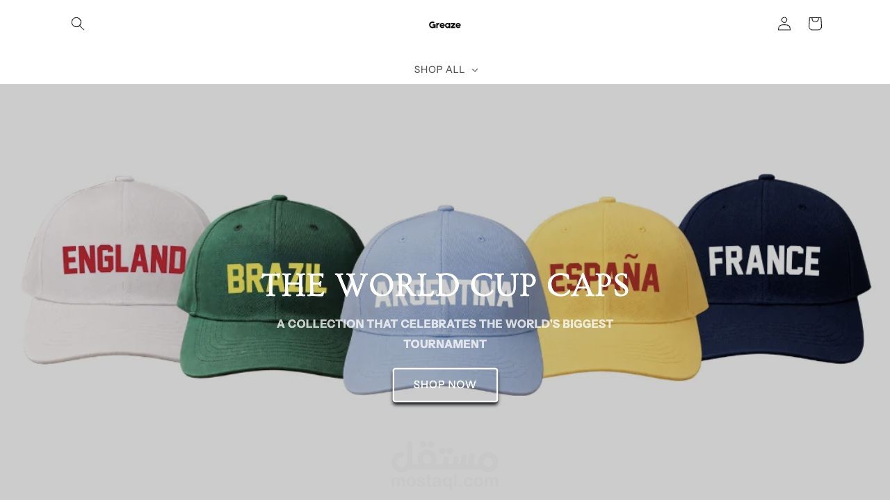 تصميم وتطوير متجر GREAZE للأزياء على Shopify