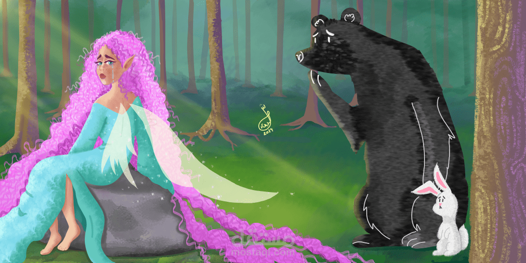 رسم رقمي لجنية من قصة خيالية