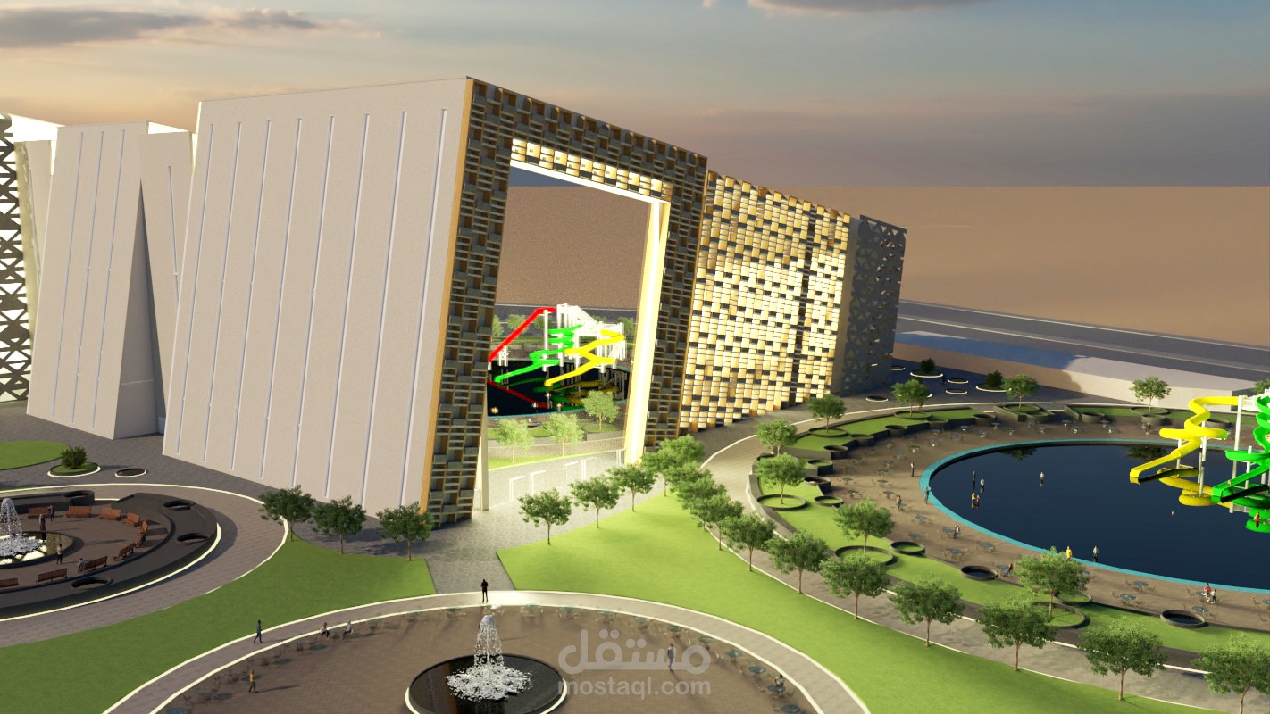 تصميم مركز رياضي مائي