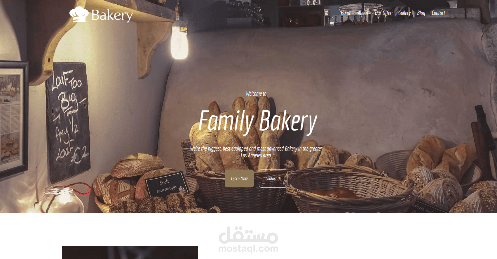 bakery landing-page