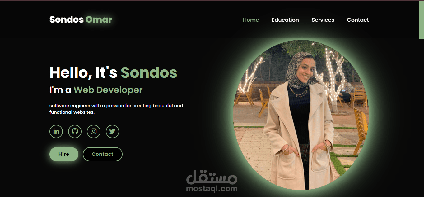 تصميم واجهة تعريفية (portfolio)