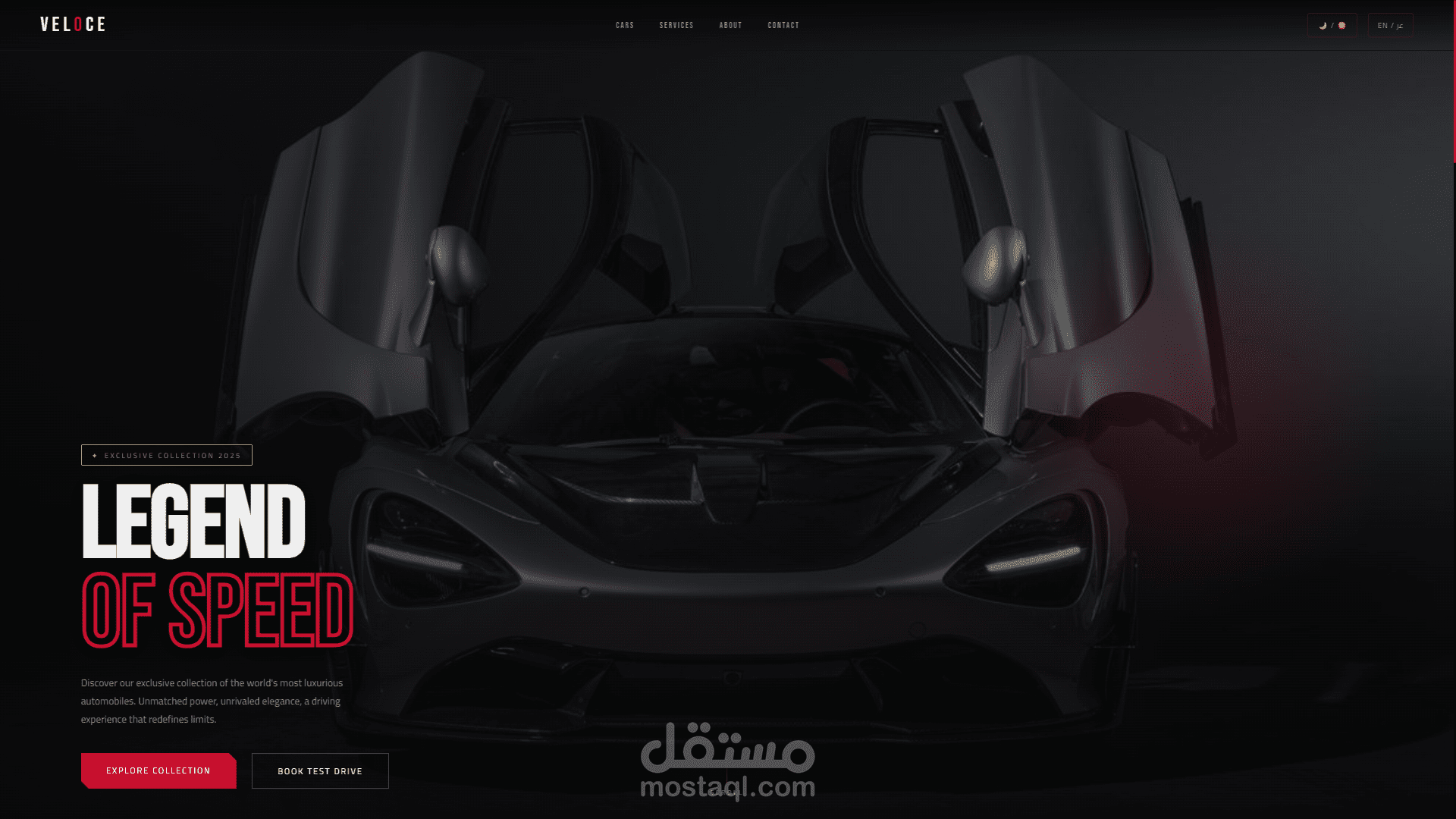 تصميم Landing Page متخصصة لمعرض سيارات.