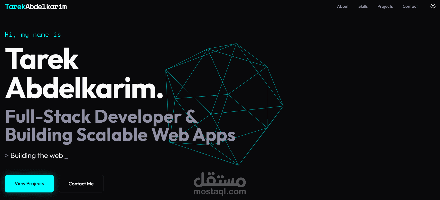 معرض أعمالي - مشاريع Full Stack بـ React و Node.js