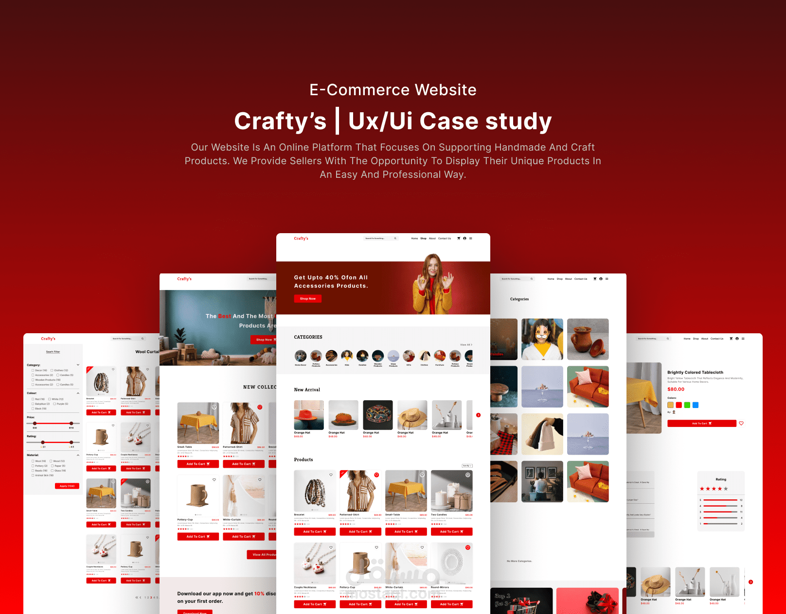 Crafty's - متجر الكتروني | تصميم UI/UX