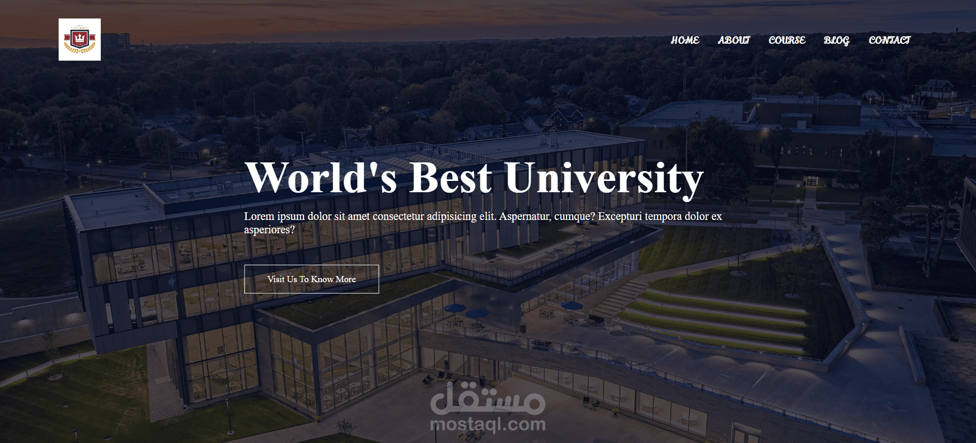 تصميم صفحة هبوط لجامعة باستخدام HTML وCSS