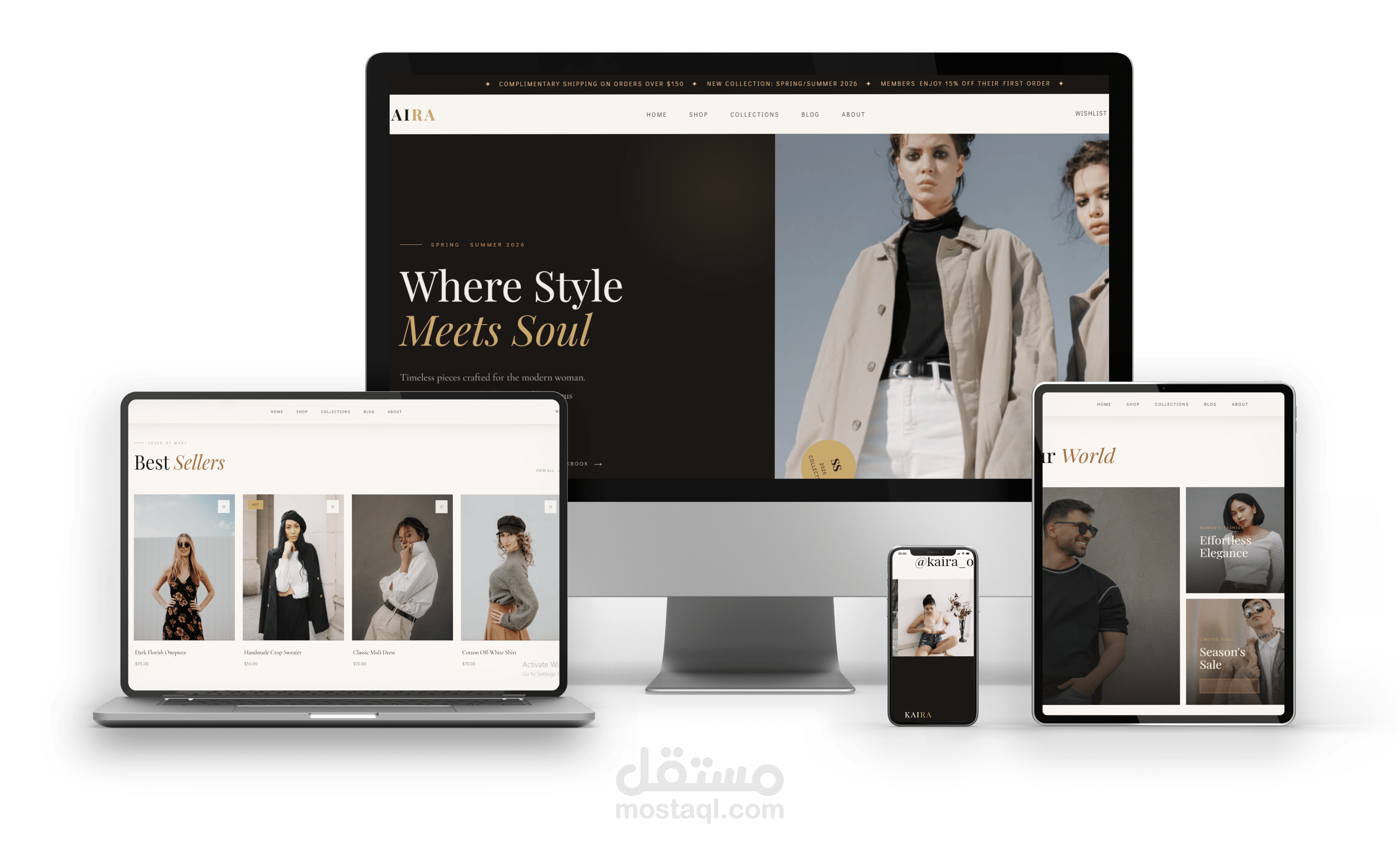 Ecommerce Fashion – موقع تسوق إلكتروني Responsive (HTML, CSS, Bootstrap)