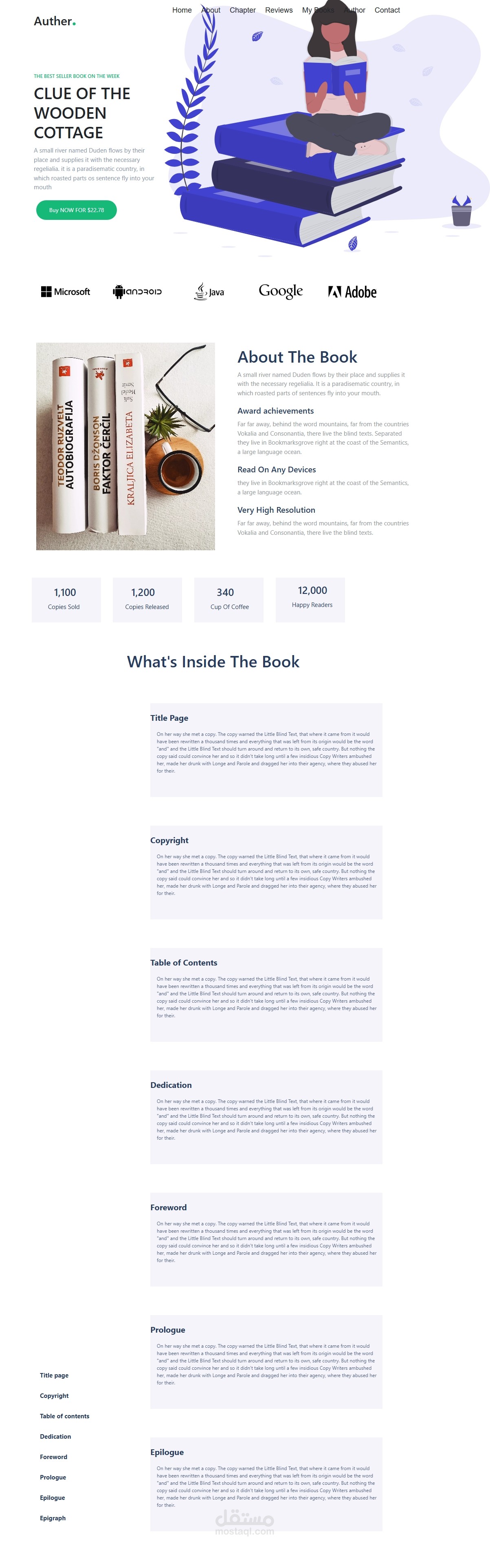 صفحة ويب مخصصة لعرض كتاب إلكتروني (eBook landing page)