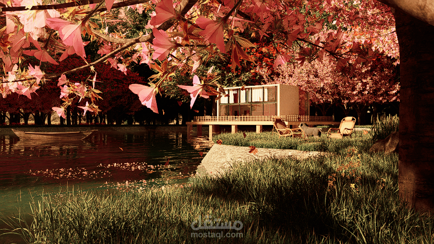 تصميم خارجي على D5 | تصميم Exterior lake House with D5