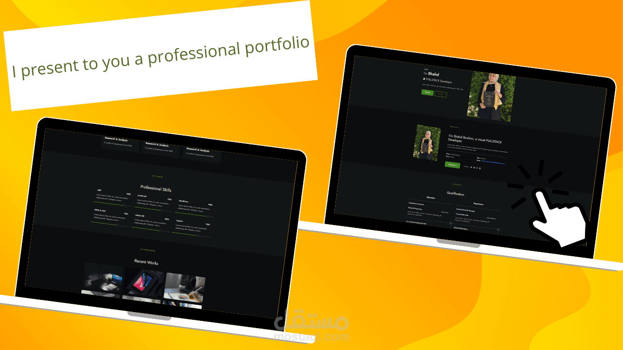 تصميم Portfolio شخصي احترافي لعرض المهارات والمشاريع