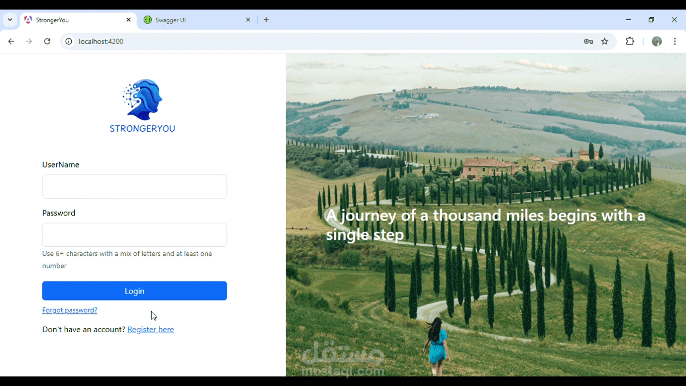 StrongerYou: منصة علاج نفسي متكاملة باستخدام Angular وASP.NET Core Web API