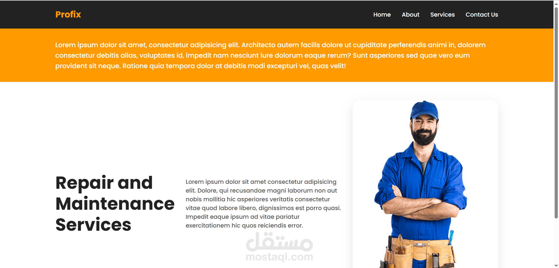 Profix | منصة خدمات الإصلاح والصيانة المنزلية والمكتبية