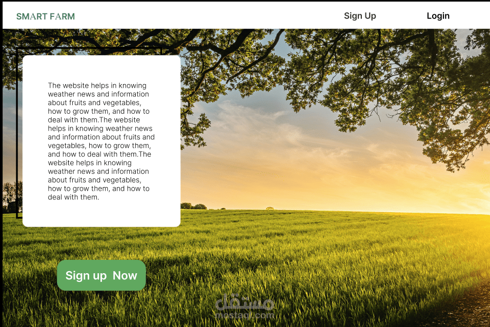 تصميم UI&UX ل Smart Farm