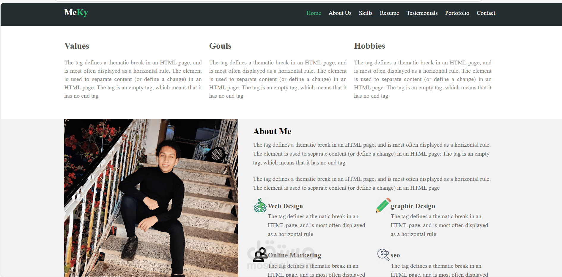 صفحة portfolio