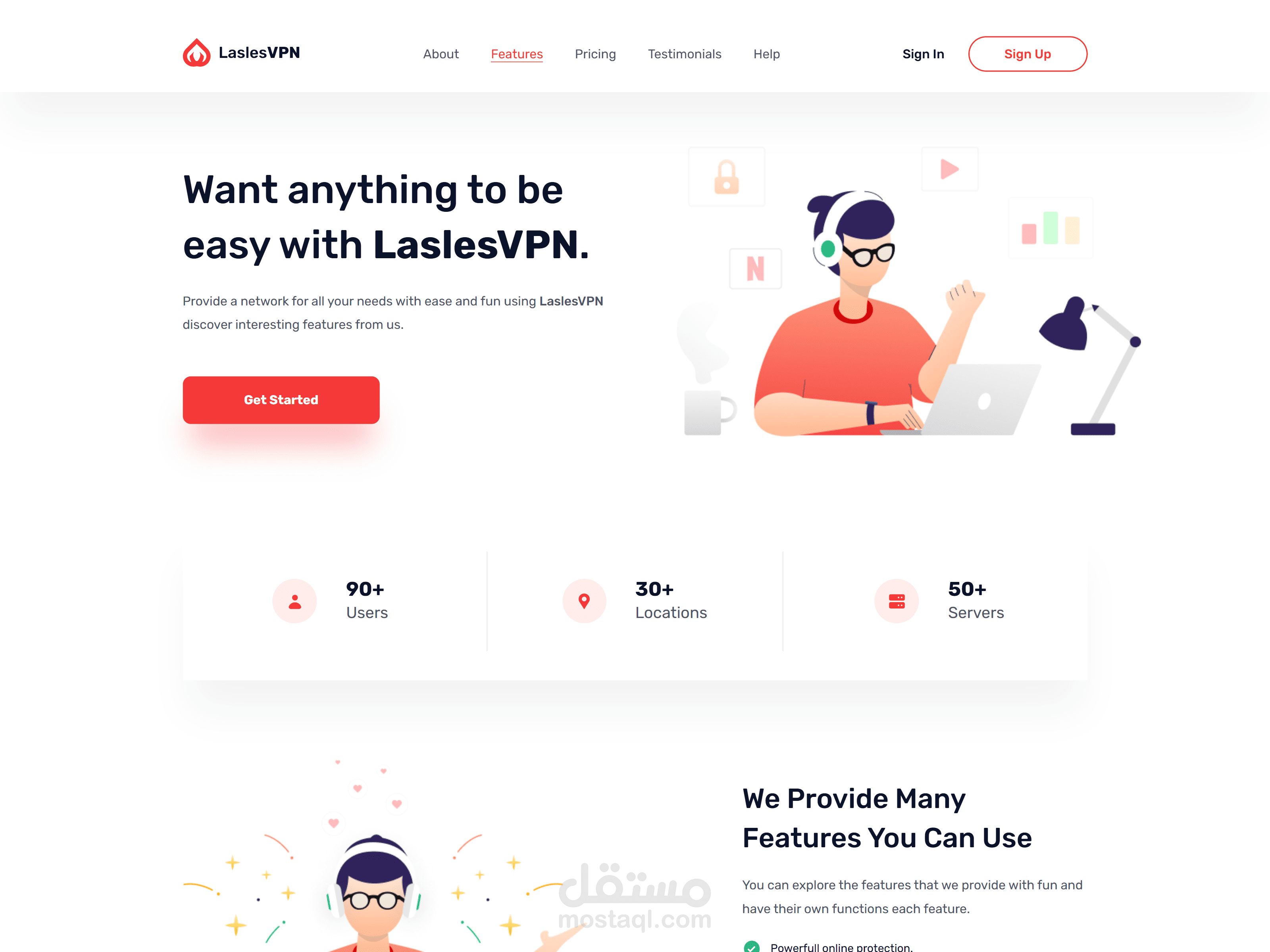 LaslesVPN Landing Page