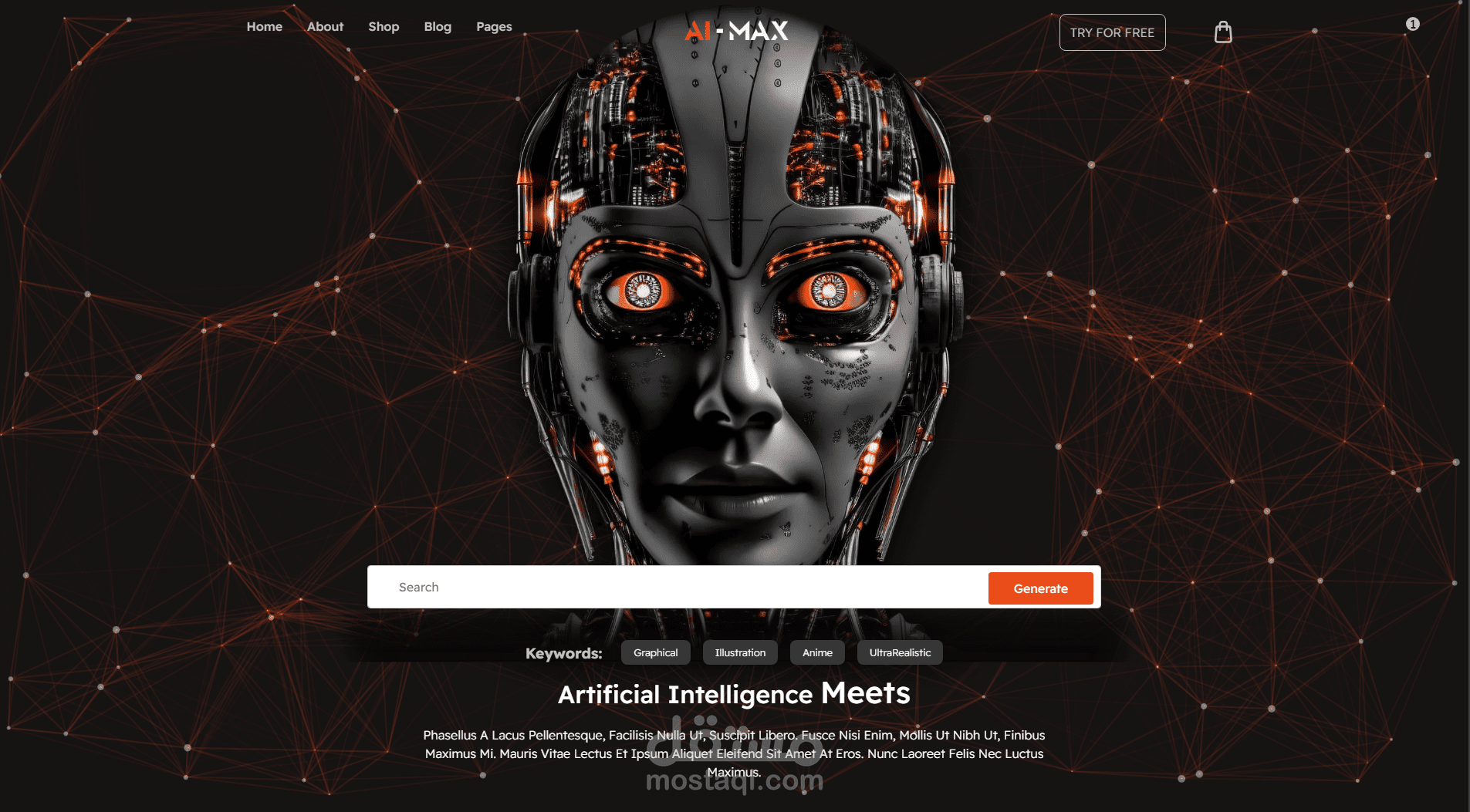 تصميم موقع بأسم AI-MAX