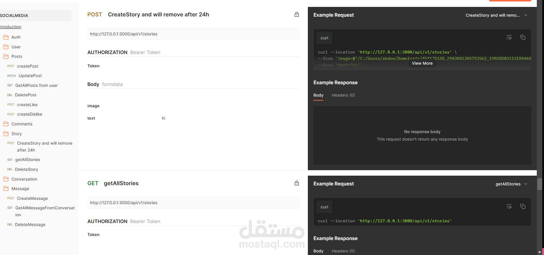 Advanced Social Media API with Follow System, Comments, Reactions, and Stories