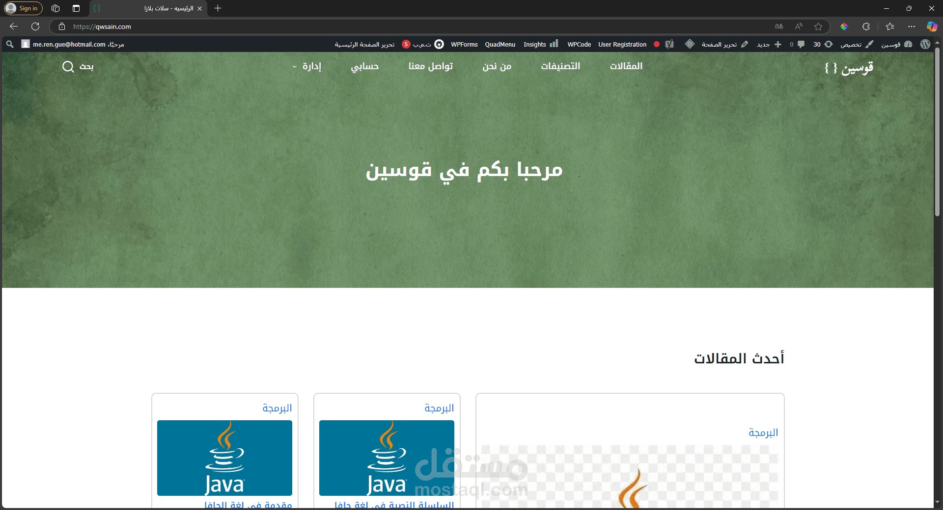 موقع Freelance لعرض مقالات برمجة بإستخدام ووردبريس