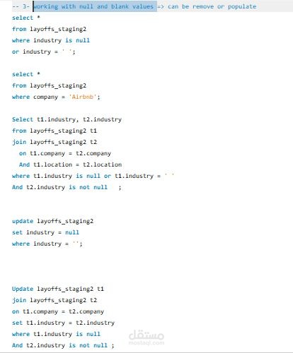 Data Cleaning using MYSQL
