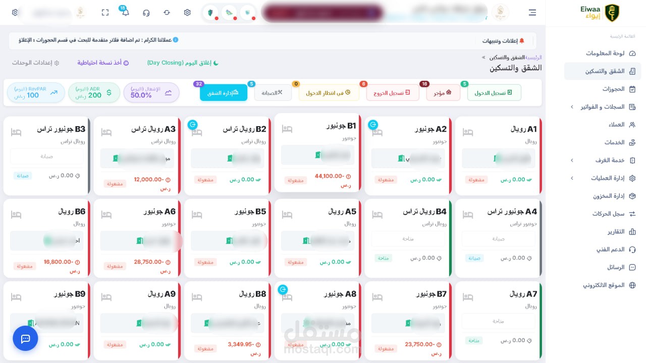 سيستم لادارة الفناق (sass) + ويب سايت