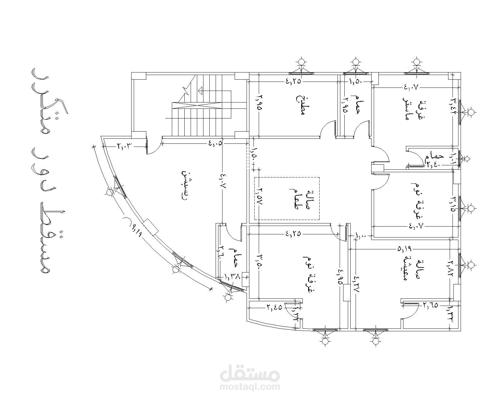 تصميم معماري لمنزل من 3 طوابق