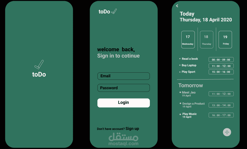 UI design for TODO app
