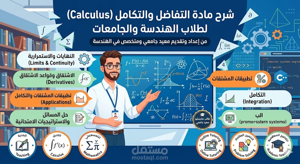 شرح مادة التفاضل والتكامل (Calculus) لطلاب الهندسة والجامعات